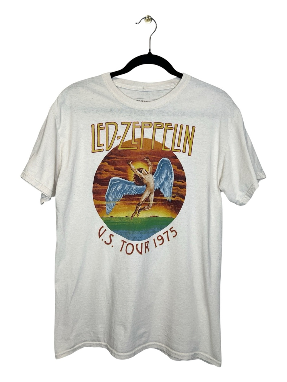 LED ZEPPELIN US Tour 1975 Graphic Print Band Tee size Medium